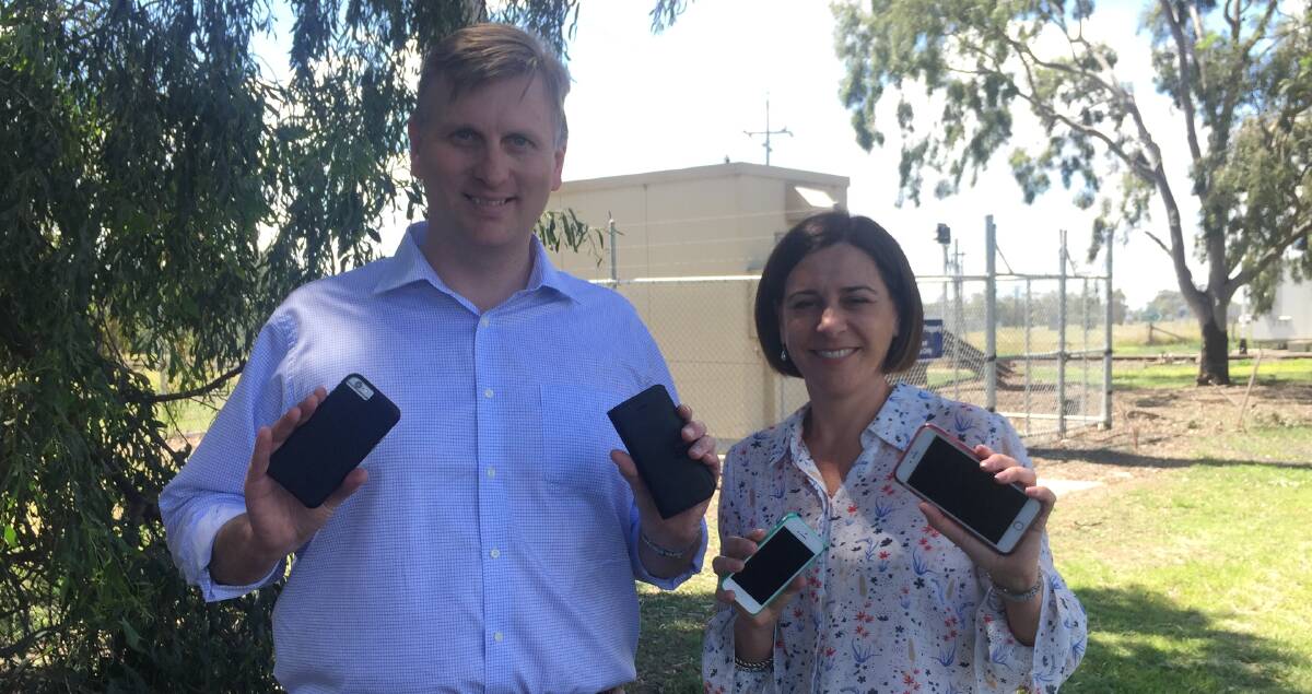 LNP candidate for Southern Downs, James Lister, and LNP deputy leader Deb Frecklington in Goondiwindi.