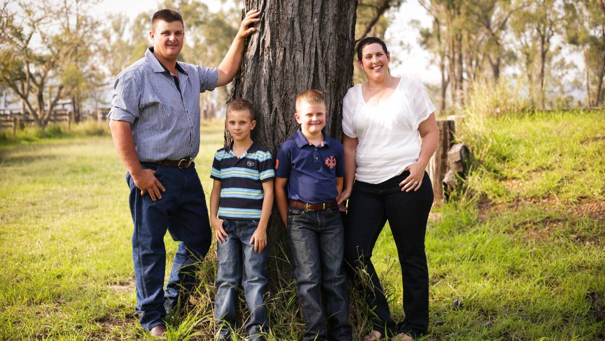 UNDER PRESSURE: Ben and Teresa Day and their children Luke and Isaac will see their grazing business which was established in 1878 virtually destroyed by the Palaszczuk Government.