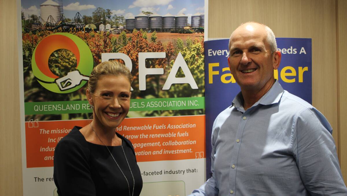 WORKING TOGETHER: Queensland Renewable Fuels Association managing director Larissa Rose and AgForce chief executive officer Charles Burke.