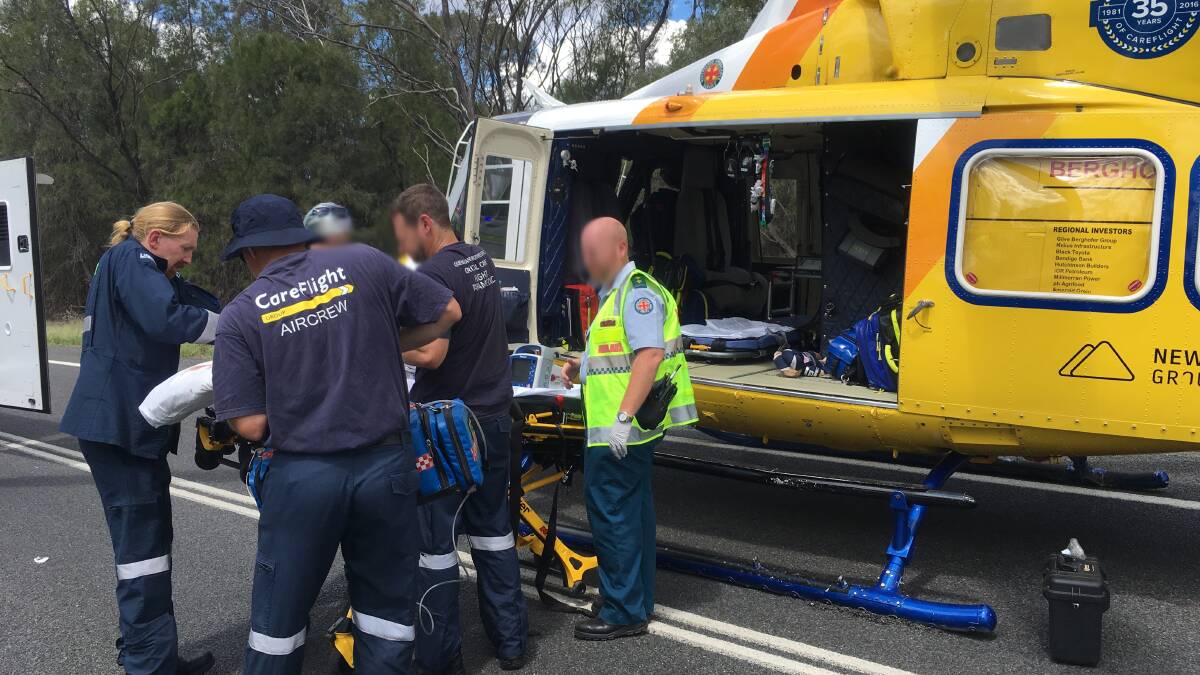 A two year old male was flown to Lady Cilento Children's Hospital. 