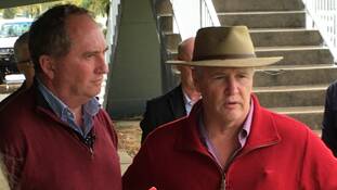 BACKPACKER TAX: Cotton Australia general manager Michael Murray (right) and deputy prime minister Barnaby Joyce.