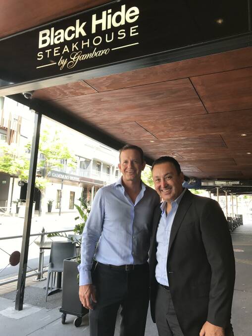 STREET TALK: Brendan Menegazzo and John Gamboro on Brisbane's famed Caxton Street.