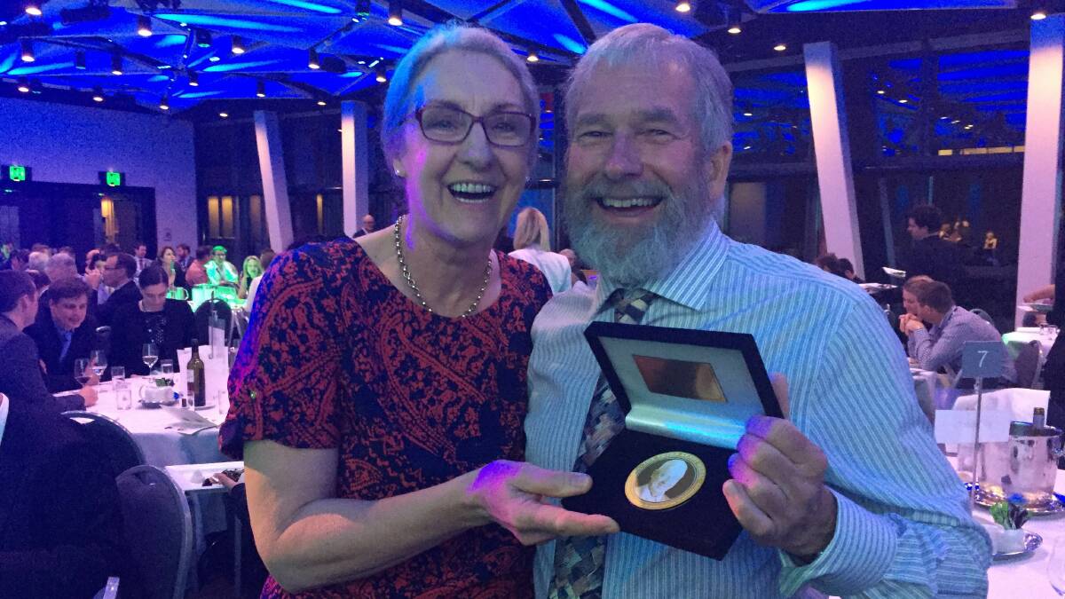 INDUSTRY LEADER: Anne and Dan Papacek, Bugs for Bugs, Mundubbera, with the Peter Kenny Medal.