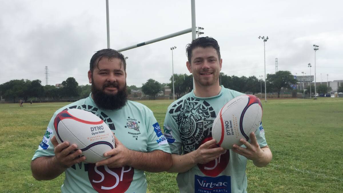 Dyno Nobel Queensland Outback Barbarians co-captains Cameron Knights and Dave West all set for Monday night's clash with the Dallas Harlequins.