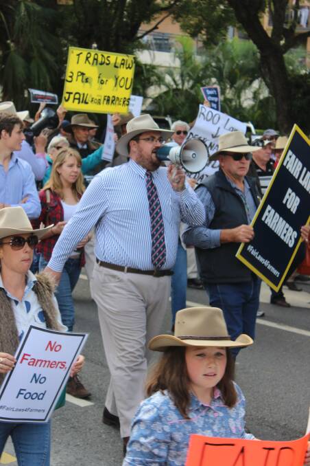 Opposition natural resources spokesman Andrew Cripps during the fair laws for farmers march.