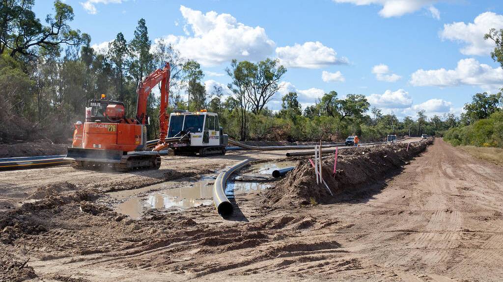 LONG STRETCH: Academics have used images of the construction of a gas pipeline to show vegetation clearing.