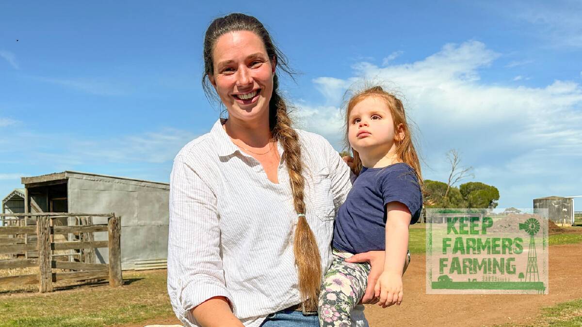 Ally Paterson, with daughter Elsie, 3, Tekoa Farms, Rokewood Junction, is calling on the federal government to rethink its ban on live sheep exports. Picture by Joely Mitchell