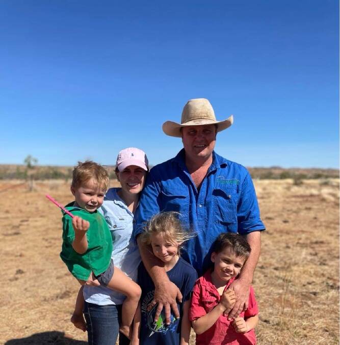 OPTIONS: Georgia and Hamish Brett, the new owners of Gina Rinehart's Willeroo Station, with children James, Lucy and Stirling, are looking for new markets.