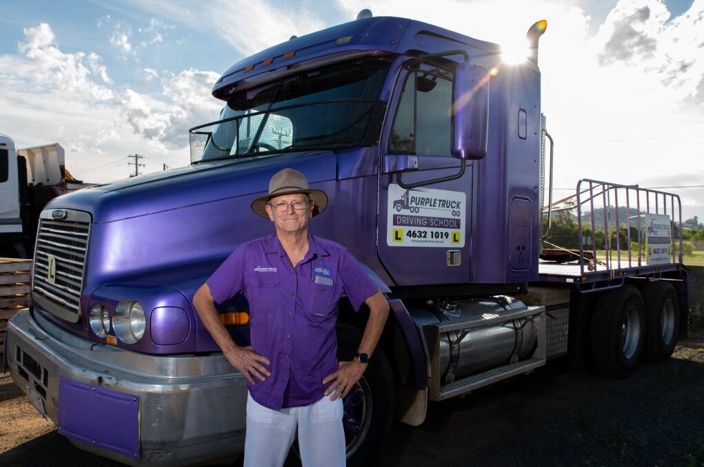 MAN ON A MISSION: Purple Truck Driving School owner Robert Cheek says getting a truck licence is all about attitude. Photo: Brandon Long