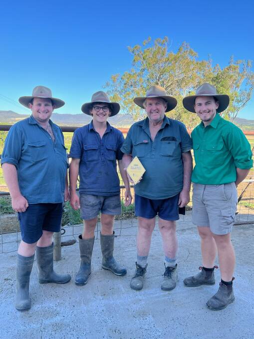 Tony, Daniel, Bill and Lachlan McVeigh have all worked at the dairy at some point. Picture Norco
