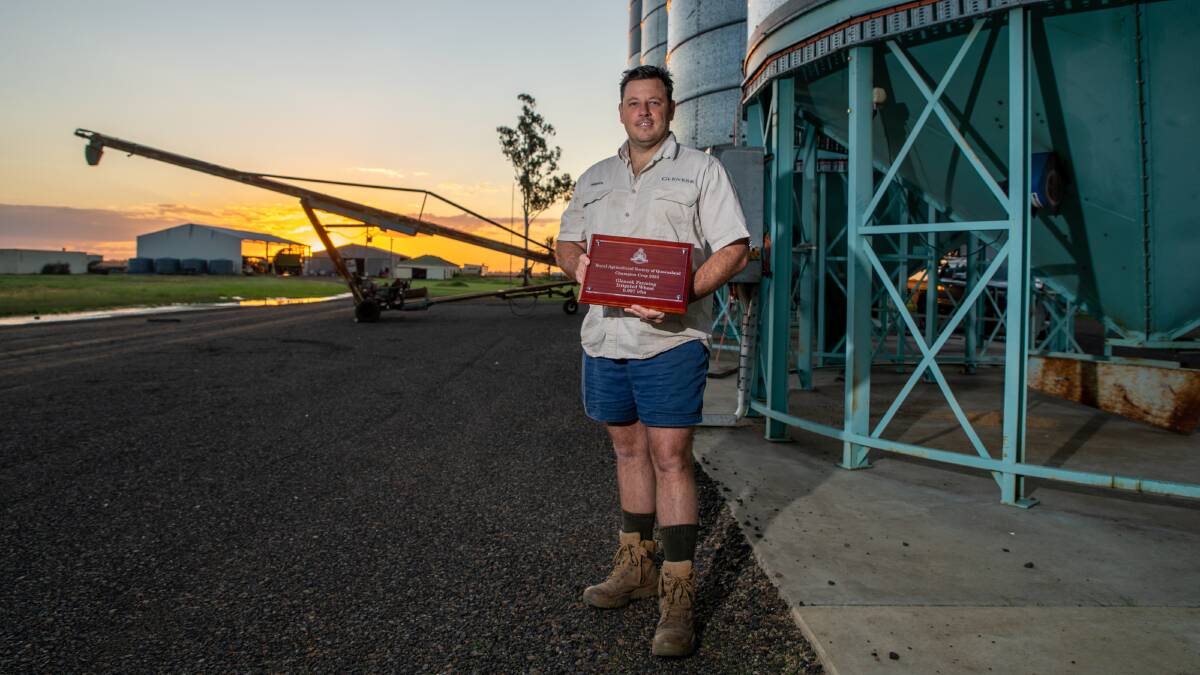 WINNER'S CIRCLE: Dalby farmer Derryck Mickelborough with his award. Photo: Brandon Long