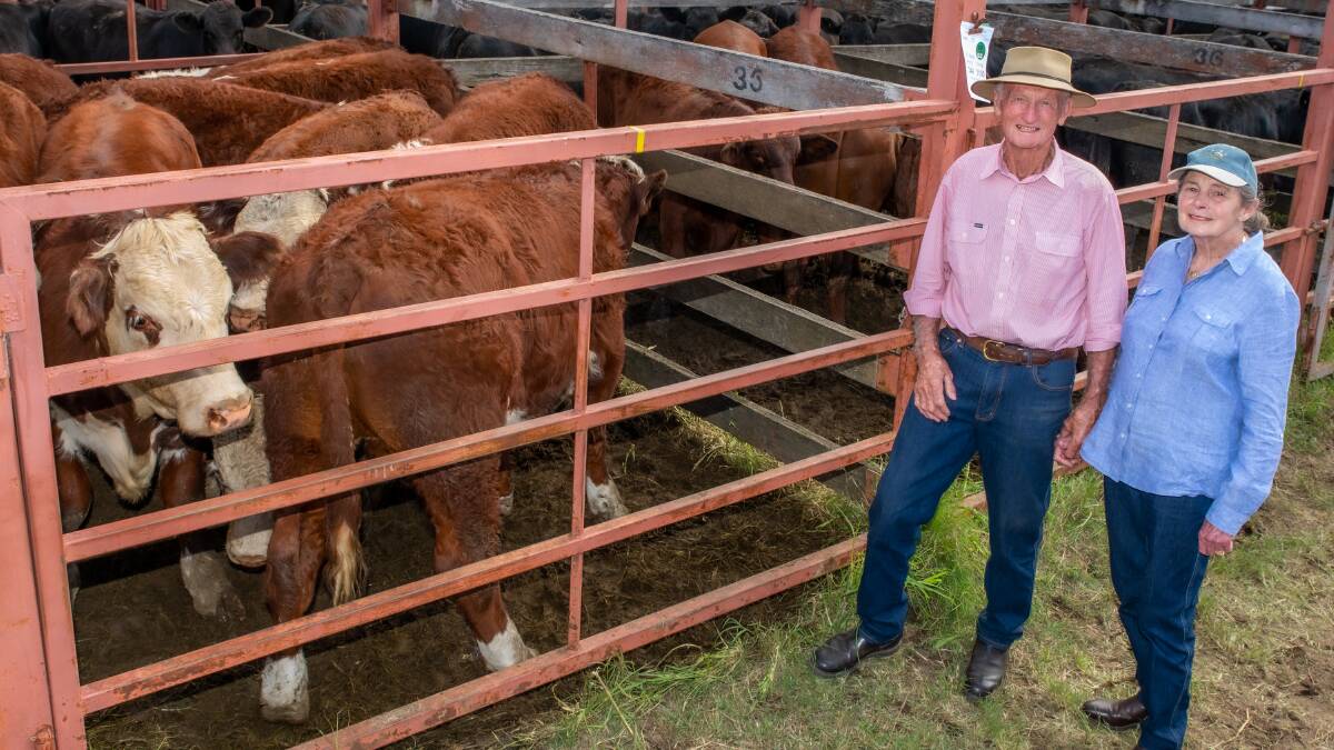 Rodney and Margaret Dowe, Isla, Tenterfield, yarded the champion pen of Hereford steers, which weighed 328kg and sold for 720c to return $2359.

