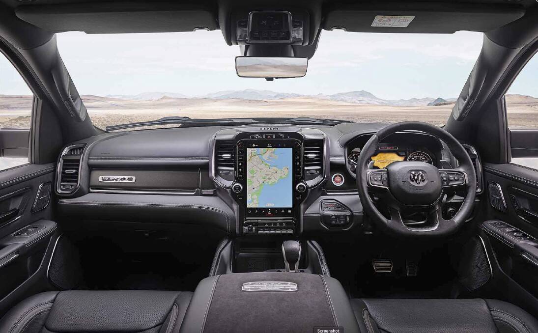 The interior features a Uconnect 5C NAV 12-inch fully configurable touchscreen.