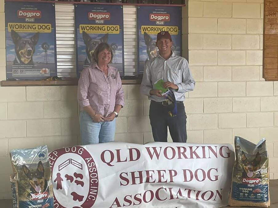 In the encourage final, handler Rohan Ballon took out top spot with his dog Gibsons Chad. Pictured here with Chinchilla Show Society president Lisa Walsh.