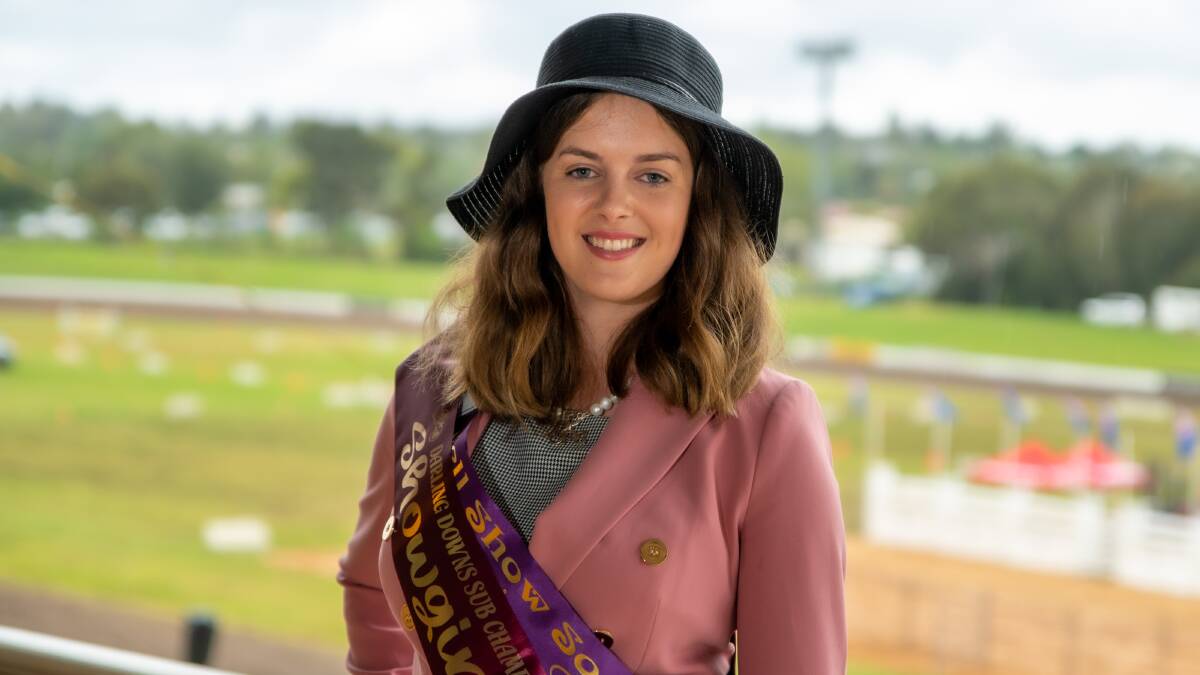 CROWNED: Nicole Blanck from the Bell Show Society has been sashed as the Darling Downs showgirl. Photos: Brandon Long