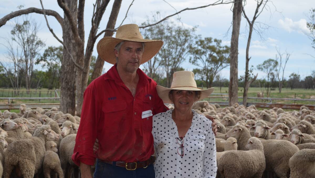 John and Mirella O'Sullivan, 'Littleton' Thallon, hosted the AgForce sheep and goat industry update at their property yesterday. Photo: Clare Adcock