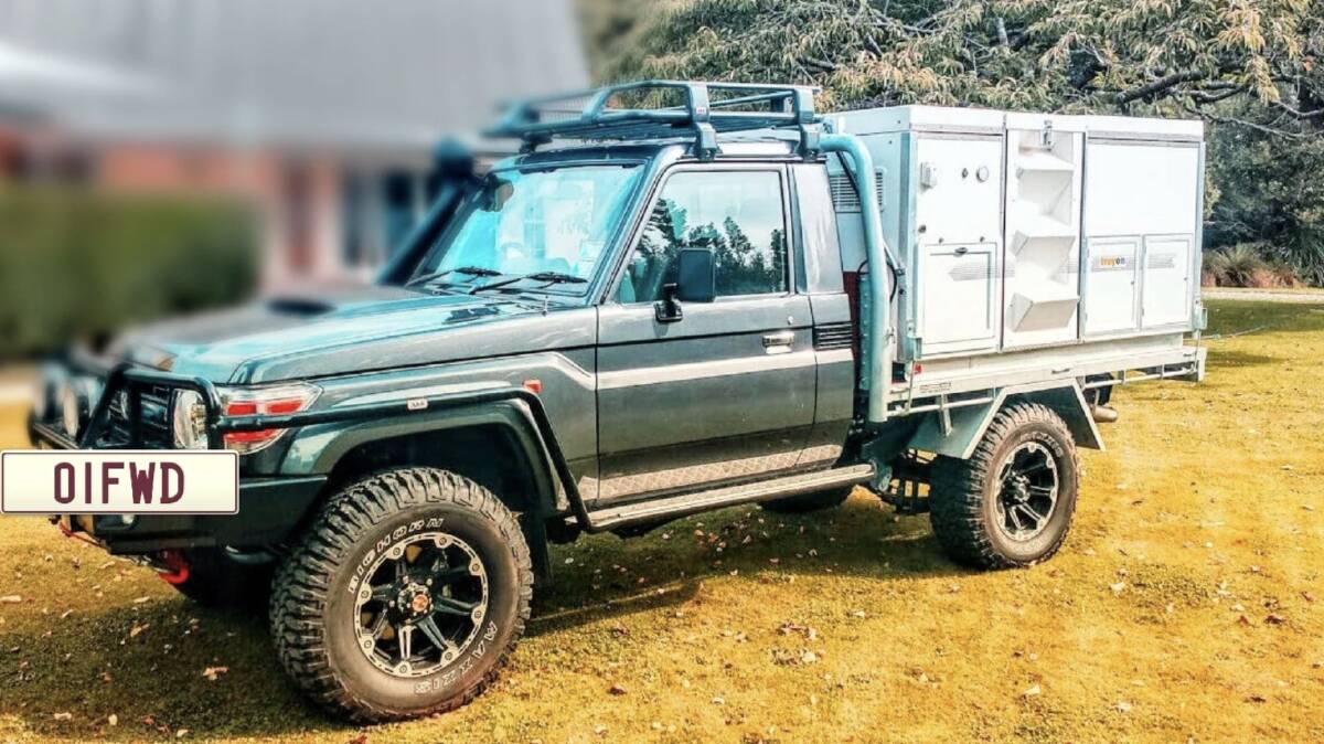 The stolen vehicle, a silver 2017 Toyota Landcruiser utility with Queensland registration 01FWD, was reportedly seen in Roma around 1:30am on Thursday morning. Picture: QPS