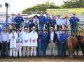 The Nudgee College boys were thrilled to be back at the Ekka and leading their cattle around the rings. Picture: Clare Adcock