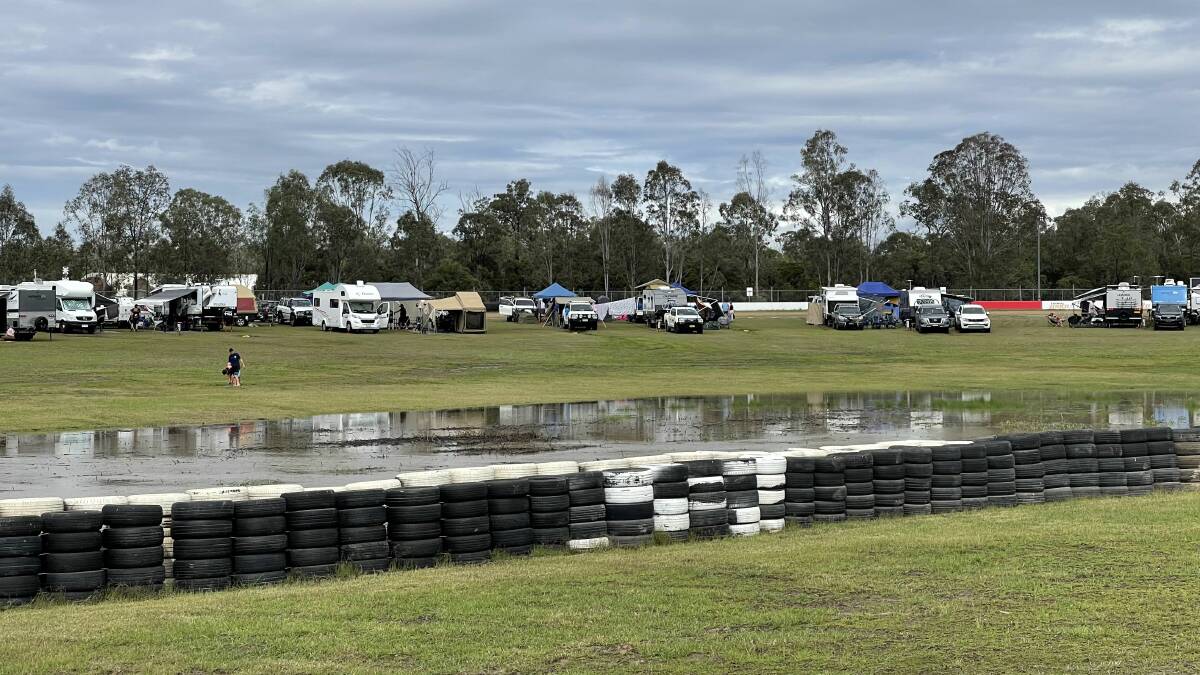 Festival goers are waking up to some flooded campsites at CMC Rocks. Picture: Ben Harden