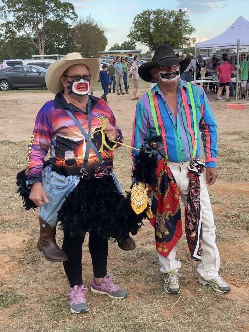 Mr Batch's hand-made costume, Annie the emu, made her debut at the Chinchilla rodeo last week.