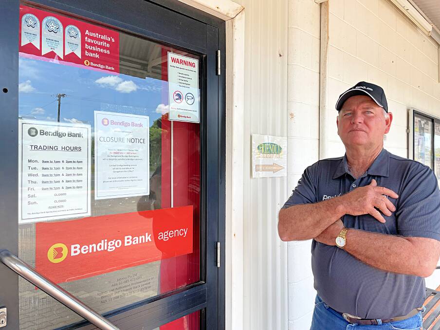 Etheridge Shire Council Mayor Barry Hughes at the Georgetown Bendigo Bank Agency. Photo supplied. 