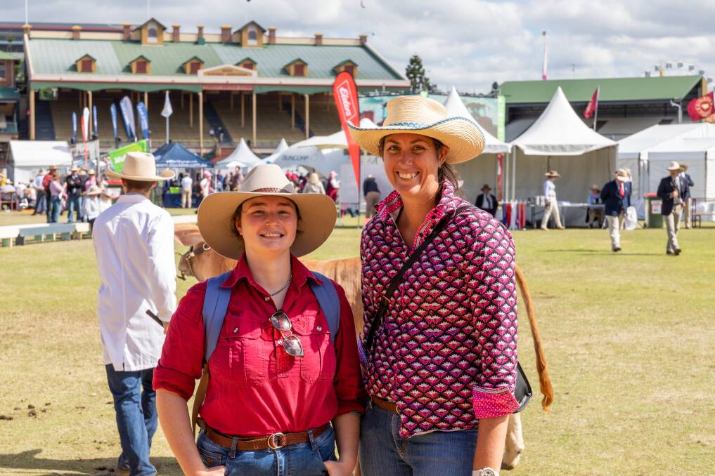 Trinity Johnstone and Vanessa Cain of TAFE Queensland Toowoomba campus travelled down to the Brisbane showgrounds. Picture: Zoe Thomas. 