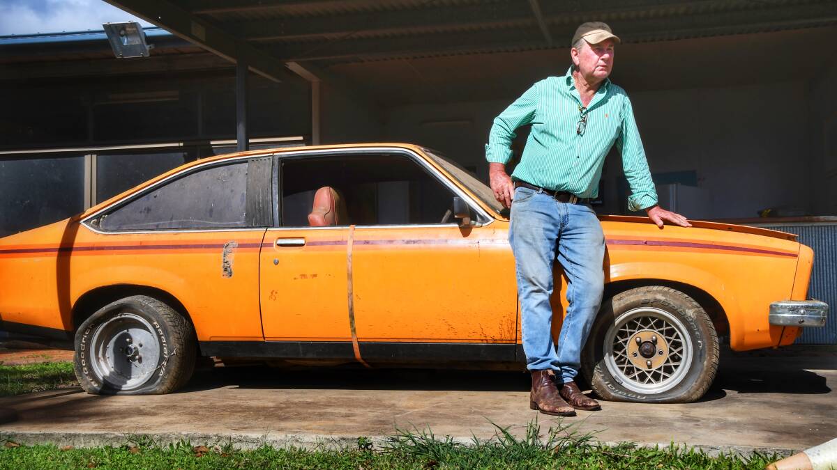Bill Young with the 1977 LX Torana found buried under boxes and bags in a North Burnett shed will be auctioned this weekend at Bundaberg and could fetch more than $50,000. Picture: Brad Marsellos