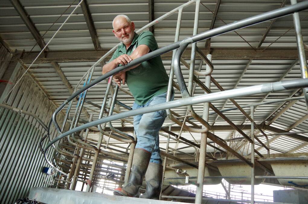 Hans van Wees, a dairy farmer at Tinamba, utilises effluent from the dairy washdown to irrigated pastures. Picture by Jeanette Severs 