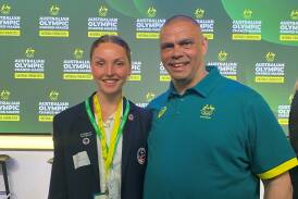 Parri Barrele and Olympian Kyle Vander-Kuyp at the 2023 Olympic Change-Maker National Forum. Picture supplied