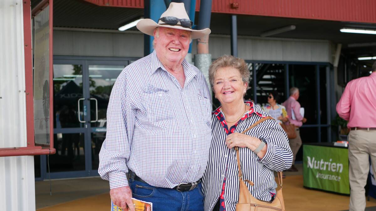 Colin and Margaret Kirby from Kotri Pastoral, near Springsure, at the February All Breeds Bull and Female sale on Monday. Picture by Ellouise Bailey 