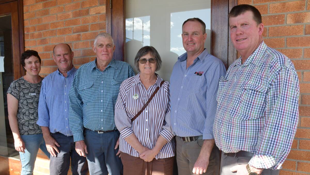 Board chair Dr Vicki Richmond, committee member Ian Mills, Colin and Catherine Dunne, Sorrell Hills, Duaringa, Milne Bros joint director Dale Walters and Leylan Sparke formerly of El Rocco, Roundstone district. Picture by Ellouise Bailey 