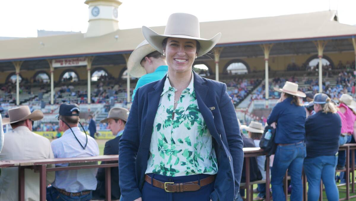 Hannah Powe of Goondoola Livestock in Cargo, NSW, has just ticketed off judging in all states and territories at the 2023 Ekka. Picture by Ellouise Bailey 