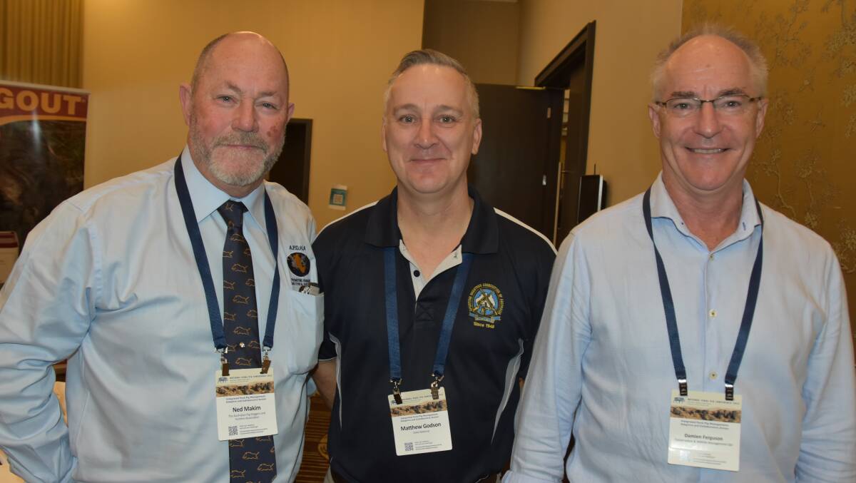 Acting vice president of the APDHA Ned Makim, Inverell, NSW, program Leader SSAA, Matthew Godson, Adelaide and Damien Ferguson, Brisbane from SSAA QLD.