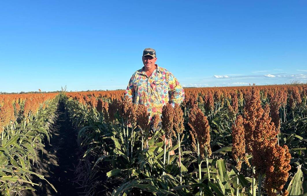 Mark Baker of MB Agriculture in his sorghum crop. Picture: supplied