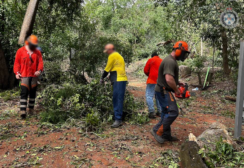 Townsville Low Custody Manager, George Muir said a team of 12 men based at their Julia Creek work camp were "invaluable" in helping flood impacted communities clean up after TC Jasper and ex-TC Kirrily. Picture: Suuplied