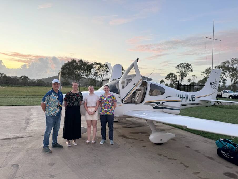 RACGP rural chair (far left) Dr Michael Clements with L-R Dr Anna Richards,Dr Isla Hazelton and Dr Brooke Whiting who are undertaking training in general practice and attending remote communitiy clinics. Picture: Supplied