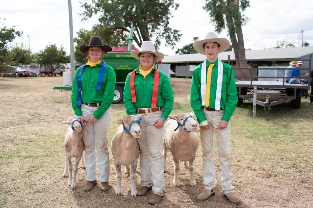 St George State High School students with their champion sheep at the 2021 St George Show. Picture: Supplied
