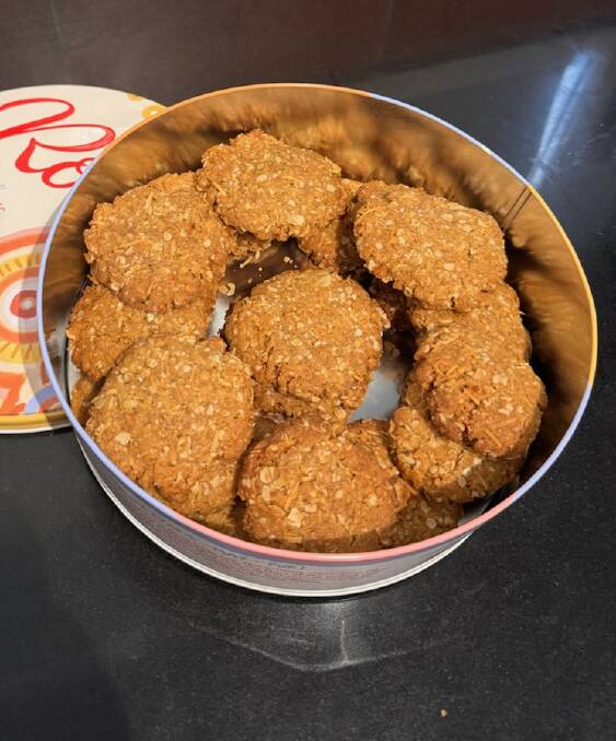 Baking Anzac biscuits is a way to contact on a personal level with those who served in our community, Amanda Turner said. She regularly makes them for veterens in her area. Picture: Supplied 