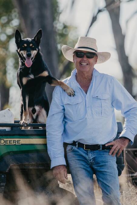 Bellevue Dorpers owner David Curtis with muster dog Ted, said while there were benefits he had concerns around the viability of the eID technology. Picture: Supplied. 