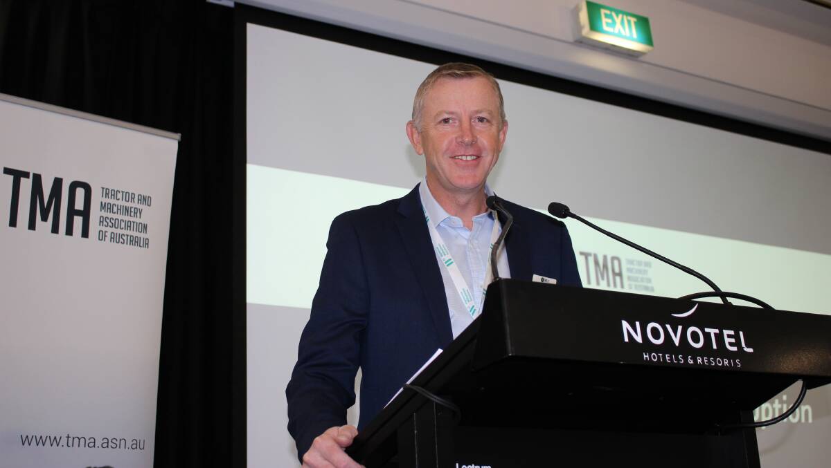 POWERING ON: Chairman of the Tractor and Machinery Association (TMA), Landpower, general manager, Paul Barry welcomed the 150 strong crowd to the annual conference, themed "thriving in the face of disruption'.