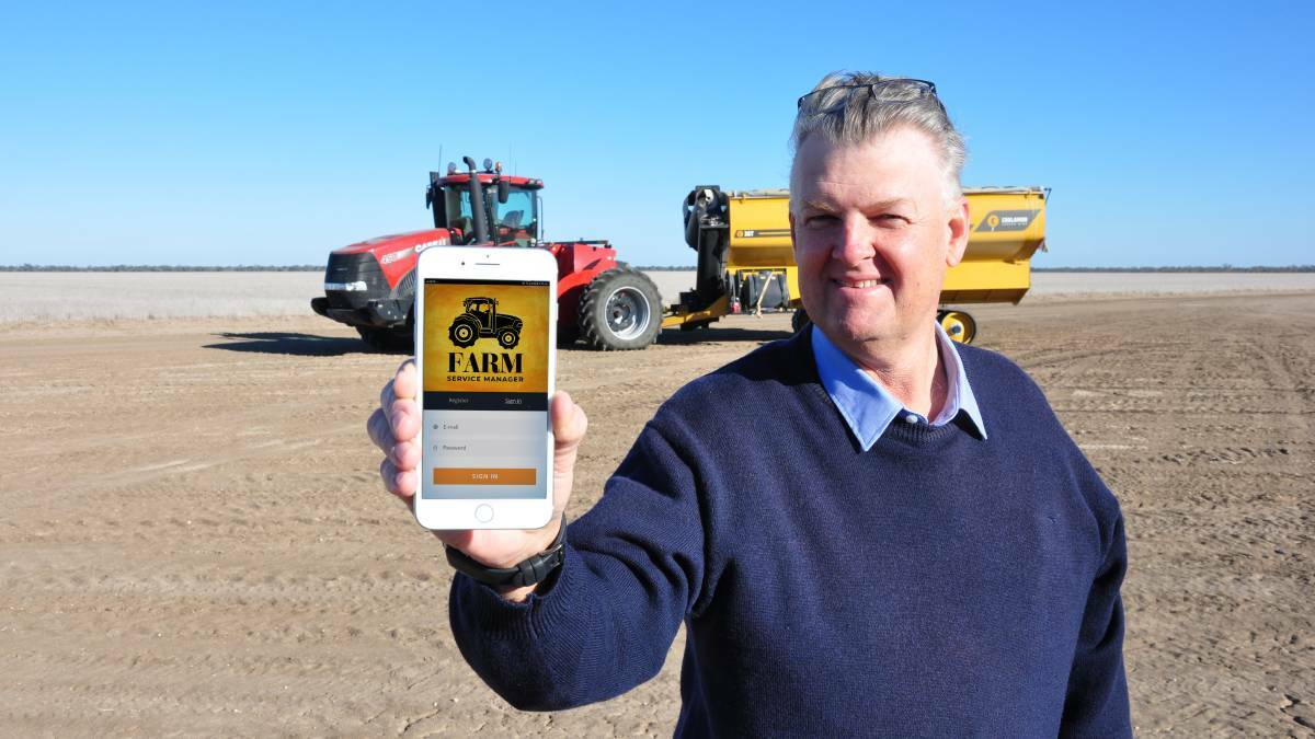 FARM SERVICE MANAGER: Walgett NSW farmer David Ricardo with the Farm Service Manager app. Photo: Farm Service Manager 