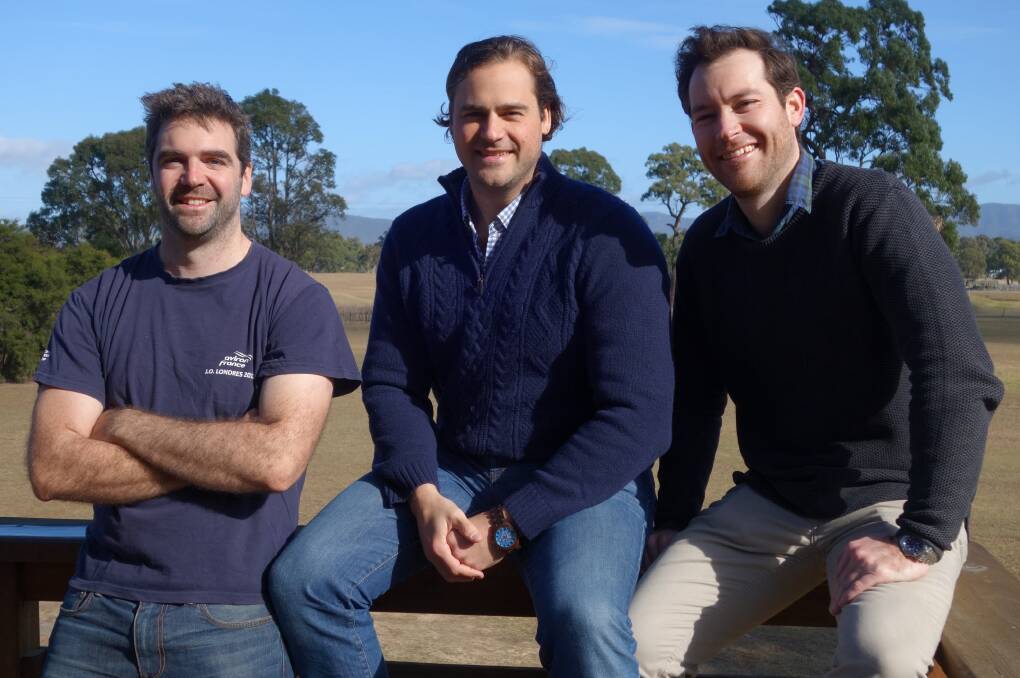 AgriWebb founders, Kevin Baum, Justin Webb and John Fargher.