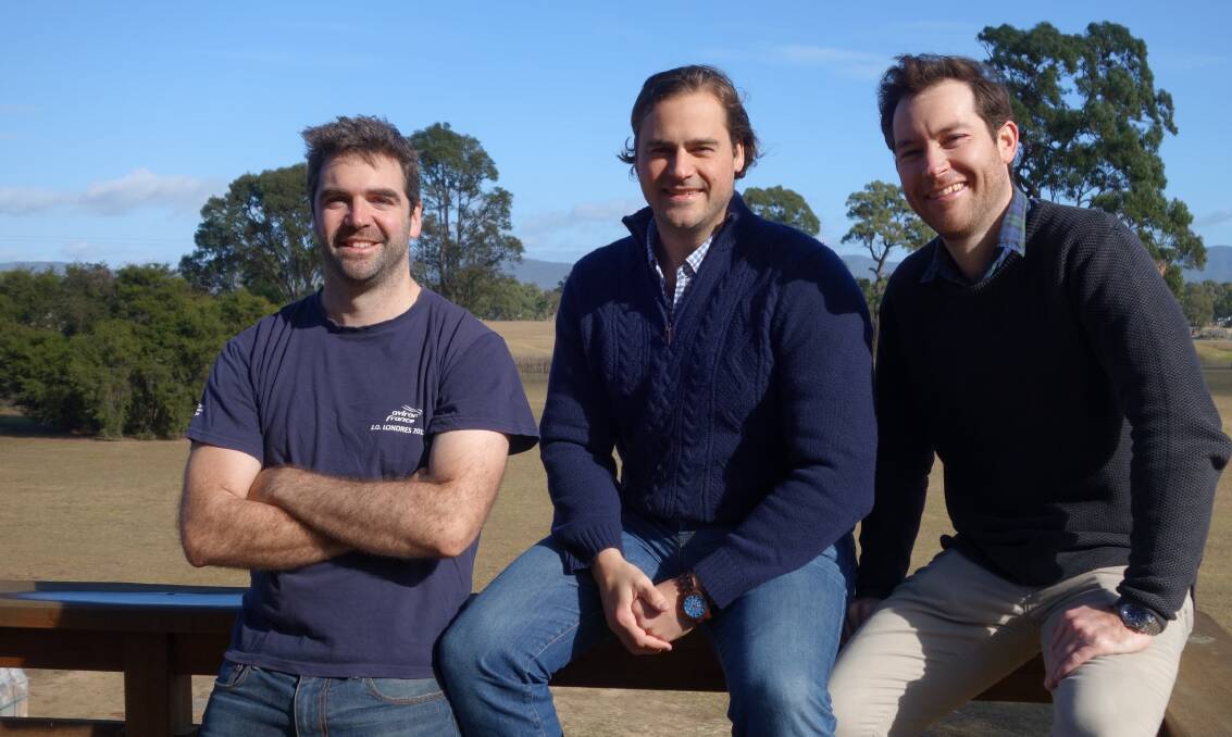 AgriWebb founders, Kevin Baum, Justin Webb and John Fargher,