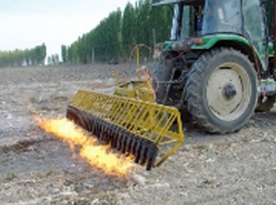 Flaming plastic debris left after the cropping season in China
