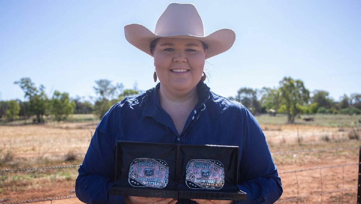 Kate Loudon of Kloud Livestock won grand champion parader and fitter. Photo: Kloud Photography