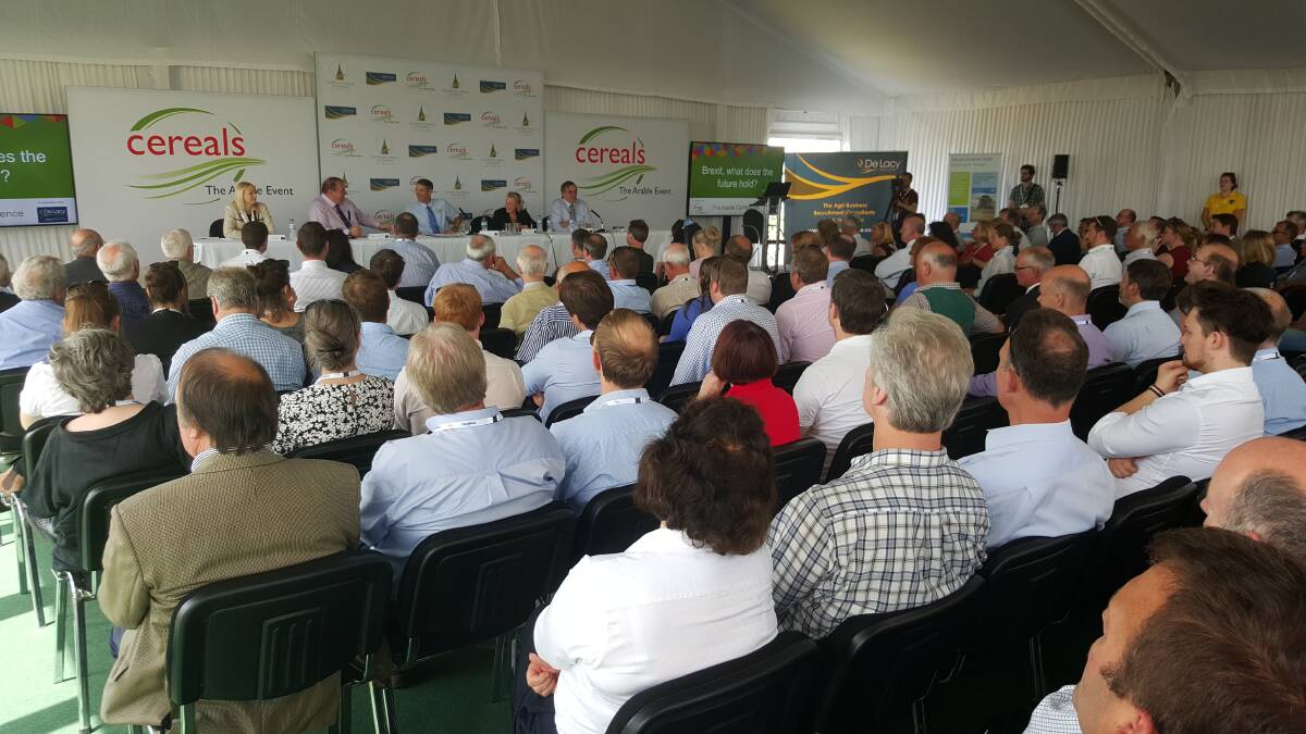 A packed out at the Brexit update at Cereals 2017.