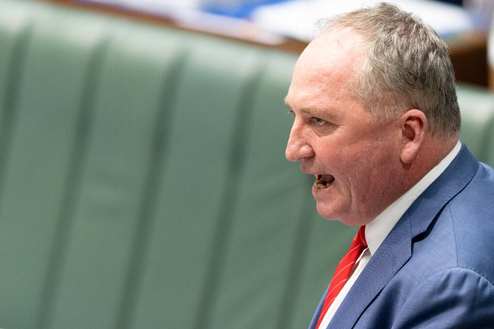 WRIGGLE ON: Deputy Prime Minister Barnaby Joyce told the Queensland government to pull its finger out and approve the project. Photo: Sitthixay Ditthavong