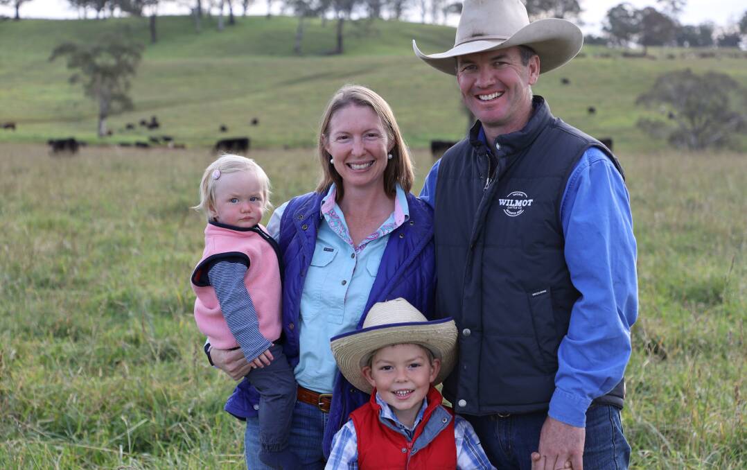 INNOVATIVE FARMING: Wilmot Cattle Co's Stuart Austin, wife Trisha Cowley, with children Harry, 5, and Poppy, 1.