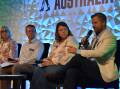 Speaking at Beef Australia in Rockhampton on a deforestation definition for Australian livestock farms were Agforce's Ange Hutchinson, Teys Australia's John Langbridge and producers Josie Angus and Adam Coffey. Picture Shan Goodwin.