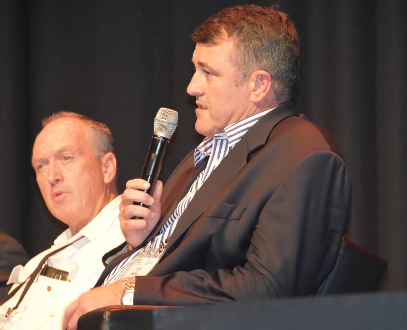 Laird Morgan speaking at the Australian Wagyu Association conference in Mackay recently.